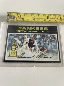 Tarjeta de béisbol de colección Thurman Munson 1971 Topps All Star Rookie #5 de los Yankees de Nueva York - Imagen 1 de 6