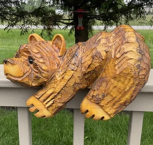 Don Rutledge orso motosega legno intaglio mantello cabina ferrovia scultura figura cucciolo - Foto 1 di 19