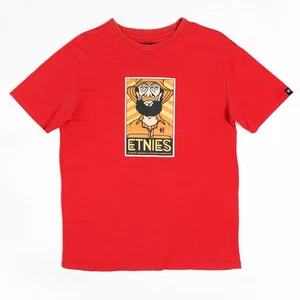 Vintage Etnies Illustrated Graphic T-Shirt Red XL Y2K 2000s Skate Streetwear Tee - Picture 1 of 11