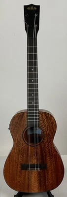 Kala Curly Mango Baritone Acoustic-Electric Ukulele - Natural -Broken Tuning Peg - Image 1 of 4