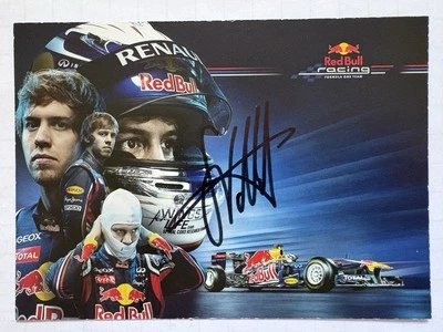 Sebastian Vettel signiert Formel F1 Karte original Unterschrift Autogramm - Bild 1 von 2