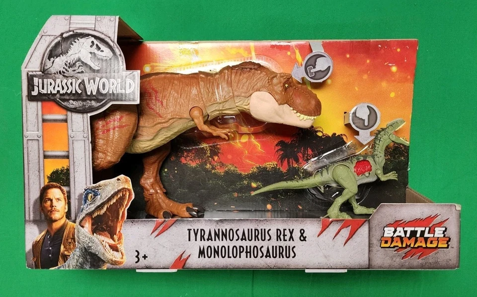 Jurassic World 2 Fallen Kingdom Tyrannosaurus Rex and Monolophosaurus
