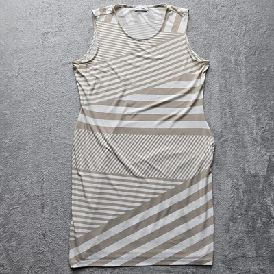 Calvin Klein Dress 14 Jersey Knit Geometric Striped Stretch Business Casual - Image 1 of 4