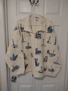 Lighthouse 100% Cotton Canvas Jacket NWOT XXL Artisans Wi USA Vintage  - Picture 1 of 4