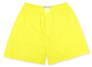 Biagio Mens Solid Golden Yellow Color BOXER 100% Knit Cotton Shorts - Picture 1 of 1