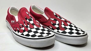 Vans klassische Slipper Schuhe Schachbrettmuster Flammenrot Blut Tropf Herren 11 gebraucht, in einwandfreiem Zustand - Bild 1 von 10