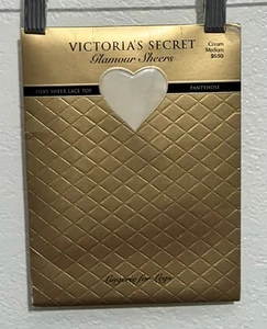 Vtg NOS Victoria Secret Med Cream Glamour Sheers - Picture 1 of 4