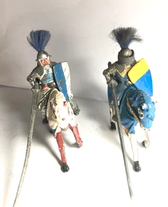 TIMPO TOYS 1950s 2 X METAL KNIGHTS OF THE ROUND TABLE TOY FIGURES - Picture 1 of 24