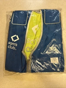 Sams Club Employee Uniform Hi-Visibly Blue Yellow Reversible Vest Size Large Zip - Picture 1 of 5