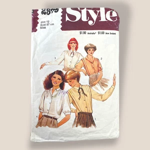 Style 2579, Shirt/Blouse, Size 12, 80s Vintage Sewing Pattern, UNCHECKED - Picture 1 of 1
