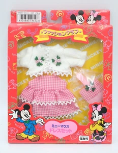 Vtg Rare Fashion Club Minnie Mouse Dress Set Mickey Mouse - Picture 1 of 3