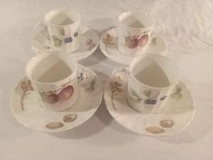 Mikasa Maxima Belle Terre CAJ05 Coffee Cups Saucers Set of 4 Super Strong - Picture 1 of 4