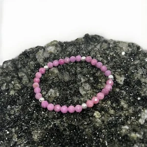 Traumhaftes rosa Rubinarmband aus 6mm facettierten Rohrubinen - Heilstein - Bild 1 von 2