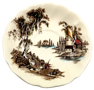 Johnson Brothers "The old mill" 5 1/2'' Saucer brown & cream pattern VTG England - Bild 1 von 7
