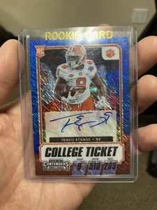 2021 Panini Contenders TRAVIS ETIENNE RC FOTL On Card Blue Shimmer Auto 02/27 - Picture 1 of 2