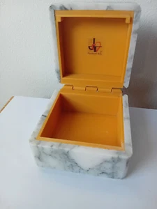 Schachtel Schmuckschatulle Handarbeit Carrara Marmor Kunst 1,0 kg - Bild 1 von 5