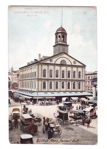 c1907 Antique Postcard Boston MA. Massachusetts, Faneuil Hall Horse Buggy - Picture 1 of 2