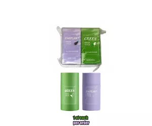 Green Tea Purifying Clay Facial Mask Stick & Eggplant Acne Remover Stick 1 of ea - Picture 1 of 10