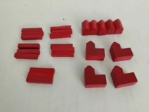 Settlers Catan Full Set Red Settlements Cities Roads Replacement Parts Pieces - Picture 1 of 2