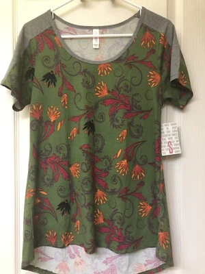 Nueva Camiseta Lularoe Clásica Verde Paisley Blusa Camiseta Talla Pequeña Nueva con Etiquetas Foto 1 de 4