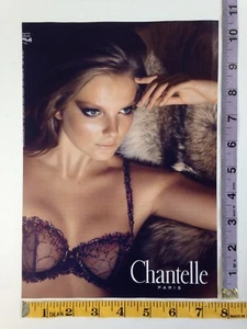 Print Ad / Clipping - sexy Eniko Mihalik in lingerie photo - bra, fur, Chantelle - Bild 1 von 1