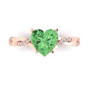 2.19ct Heart Twisted Halo Lab created Gem Modern Statement Ring 14k Rose Gold - Picture 1 of 11