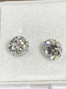 1.85ct VVS1.2/6.5mm ice G-H WHITE ROUND LOOSE MOISSANITE DIAMOND Earring+Ring - Picture 1 of 3