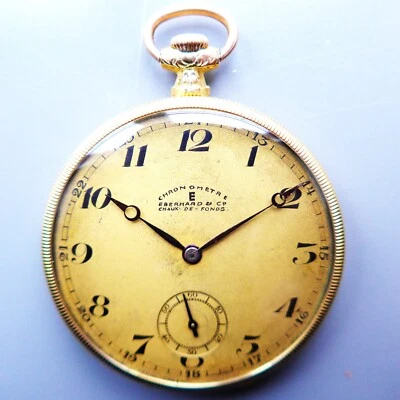 Beautiful Men's Pocket Watch, Gold 18 C, "Open Face", Good Function, approx. 1930 - Image 1 of 4