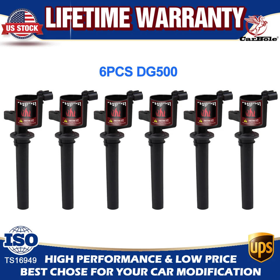 Juego de 6 bobinas de encendido DG500 para Ford Escape Mazda Tribute 2001-2008 3,0 L FD502 Foto 1 de 4