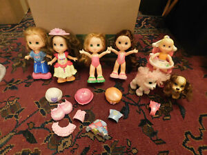 Fisher Price Snap N Style Dolls Baby Clothes 4 Girls Pet Dogs High Chair Toy Lot