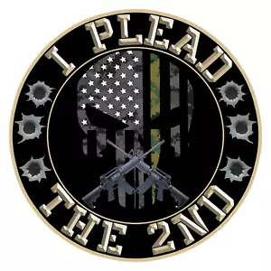 2 pack 3.5" I Plead The 2ND Stickers Army Navy Air Force Marine Corp Police Leo - Picture 1 of 1