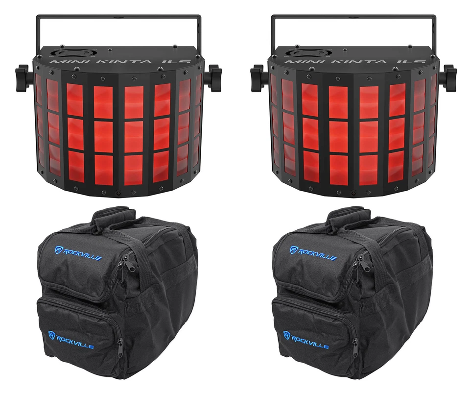 2 Chauvet DJ Mini Kinta ILS RGBW LED Party/Stage Effect Lights D-Fi USB/DMX+Bags - Image 1 of 4