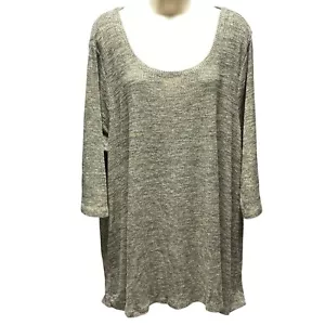 Catherines Plus Size 2X Loose Knit Tunic Top With Scoop Neckline 3/4 Sleeves - Picture 1 of 8