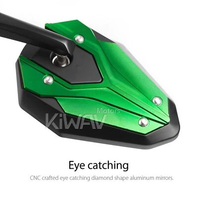 Espejos retrovisores de barra ViperII todo verde para Triumph 16 velocidades Triple R Thruxton R Foto 1 de 4