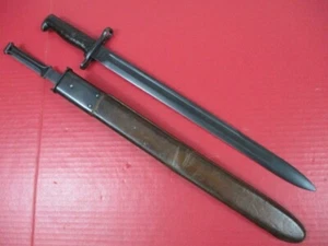 WWI AEF US Army M1905 Bayonet - SA 1907 w/RIA 1908 Leather Covered Scabbard RARE - Picture 1 of 18