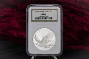 2008 P Bald Eagle .999 Silver Dollar MS 70 Simply Gorgeous! - Picture 1 of 2
