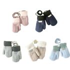 1-3 Years Kids Winter Plush Gloves Solid Color Design Cold Weather Accessories