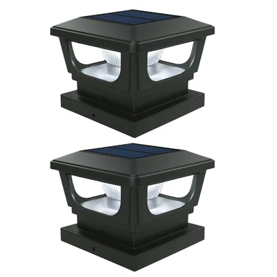 Solar Post Cap Lights for 3x3, 4X4, 5x5 Posts - BLACK (2 PACK) BICSGL-12BLK - Image 1 of 4