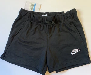 Nike Shorts Girls Medium(+) Black French Terry Cotton Comfort Outdoors Youth - Picture 1 of 7