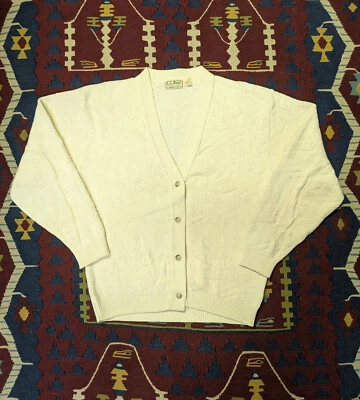 VTG L.L. Bean Snowflake Pattern Cardigan, M, Made In USA, V-Neck - Image 1 of 4