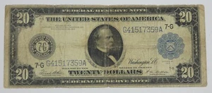 Series 1914 Large Size Blue Seal $20 Fed Res Note 7-G Chicago VERY GOOD Fr#991 - Picture 1 of 4