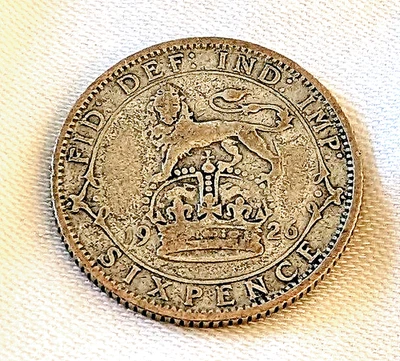 Lucky SILVER Six pence 1926 Coin 2026 Tanner Vintage 6p Old 6d Royal Mint King - Image 1 of 4