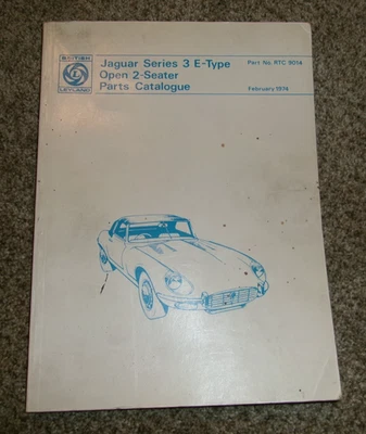 捷豹 E 型 XKE 系列 III 工厂零件书 02/1974 打印日期,原版 — 第 1/4 张图片