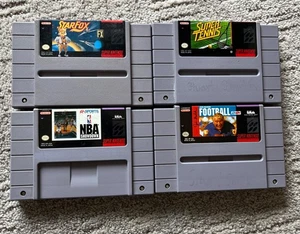 Super Nintendo Snes Authentic 4 Game Lot- Star Fox, Madden, NBA SD, Super Tennis - Bild 1 von 2