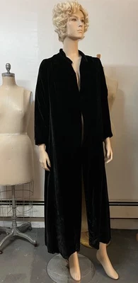 Vintage 1930s Chas A Stevens Silk Velvet Lined Formal Dress Evening Coat Bust 36 - Image 1 of 4