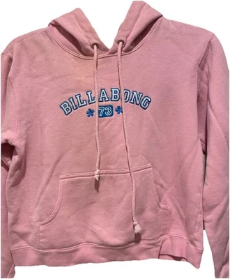 Moletom com capuz Y2K Billabong juniores L rosa floral gráfico surf skate retrô - Imagem 1 de 4