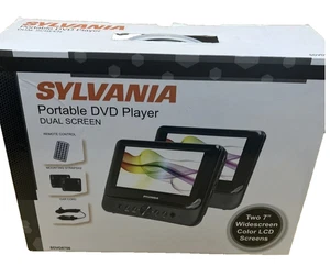 Sylvania SDVD8706 Portable DVD Player Dual 7” LCD Screens Car Kit Remote - Picture 1 of 15