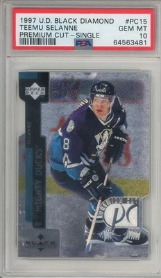 Upper Deck Black Diamond Teemu Selanne 1997 corte premium único patio PSA 10 Pop 1 Foto 1 de 2
