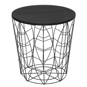 Mesa de Centro Kumi 40 cm Diseño en Melamina y Metal, Color Negro Mueble Perfect - Imagen 1 de 3