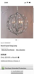 Round Crystal Hanging Swag Lamp